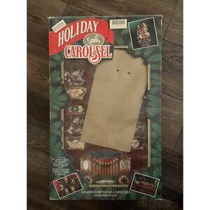 Mr Christmas Holiday Carousel 6 Horse 21 Carols Music Lights Box -Video In Pics!